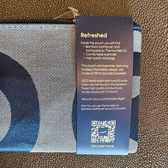 Marimekko Navy and Light Blue Travel Pouch - Picture 4 of 7